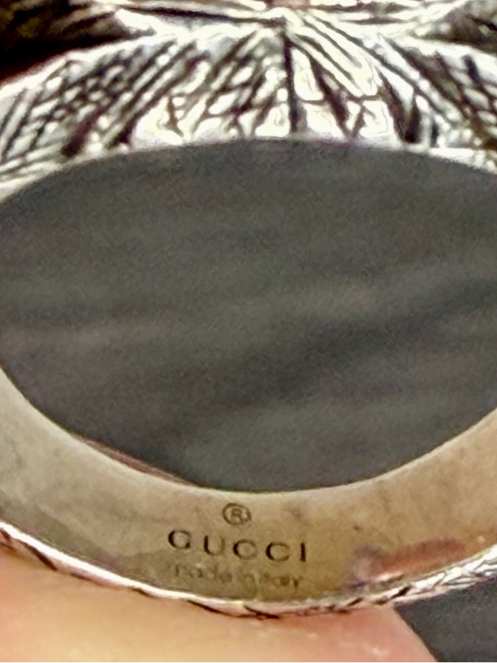 Gucci Interlocking G Solid Sterling Silver Ring | 6 3/4 Unisex | New Full Set - Picture 8 of 11